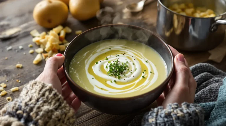 2 ingrédients suffisent pour ce velouté de poireaux parfait en hiver, facile à faire pour 4 personnes
