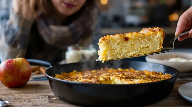 Accueil Ce gâteau aux pommes sans four me sauve : prêt en 10 min à la poêle