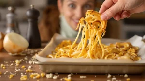 Ni friteuse ni huile : ces chips d’oignon croustillantes se font avec un seul ingrédient du frigo